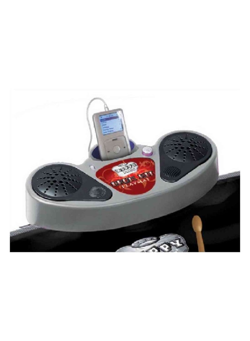 يو كيه آر UKR Drum Playmat للأطفال - مجموعة موسيقية كاملة مع Playmat Kit Drum، ميكروفون، كابل MP3، وأعواد الطبل - لعبة تفاعلية ممتعة للأطفال الصغار، لعبة موسيقى تعليمية - Image 5